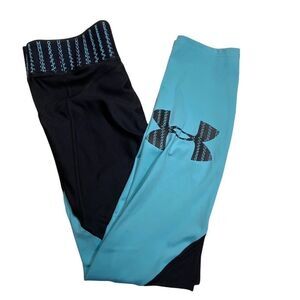 UNDER ARMOUR Woman’s Compression Leggings Black & Blue Size M